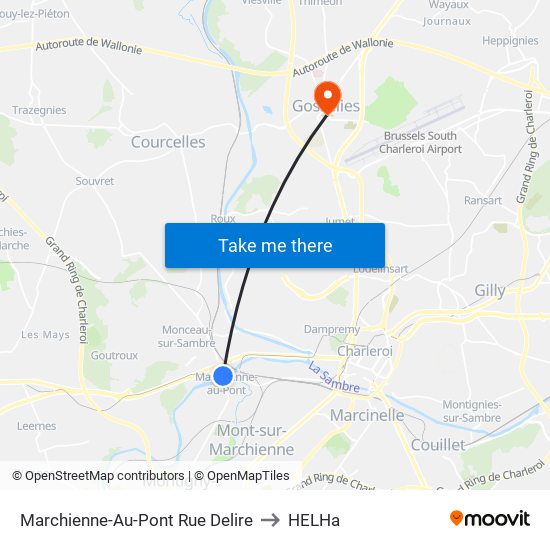 Marchienne-Au-Pont Rue Delire to HELHa map