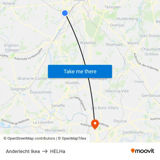 Anderlecht Ikea to HELHa map