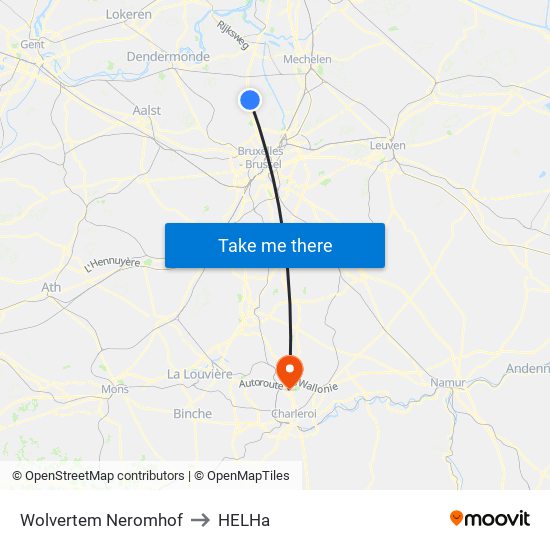 Wolvertem Neromhof to HELHa map