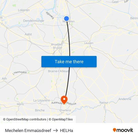 Mechelen Emmaüsdreef to HELHa map