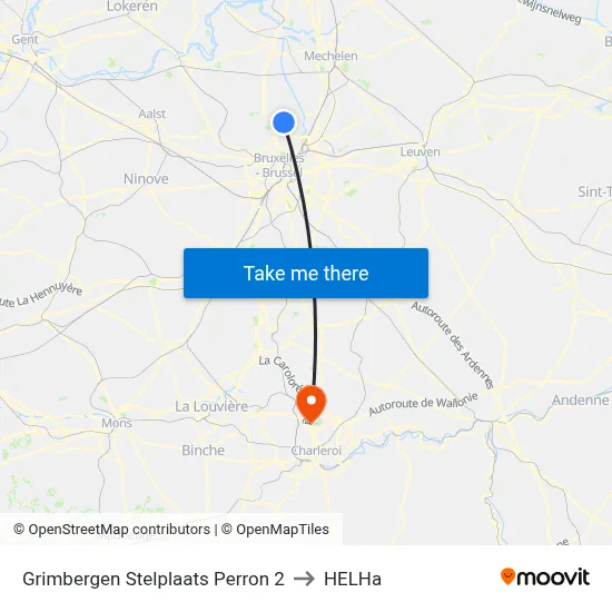 Grimbergen Depot Platform 2 to HELHa map