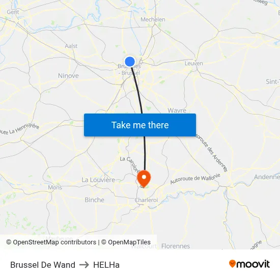 Brussels De Wand to HELHa map