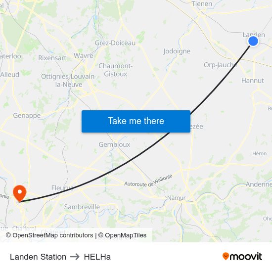 Landen Station to HELHa map