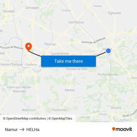 Namur to HELHa map