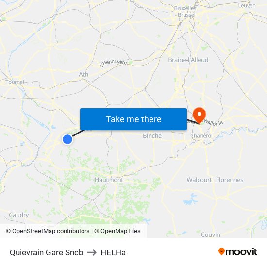 Quievrain Gare Sncb to HELHa map