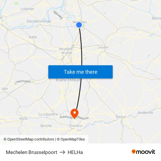 Mechelen Brusselpoort to HELHa map