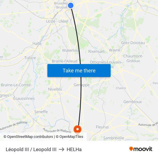 Léopold III / Leopold III to HELHa map