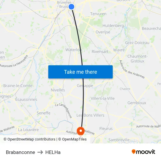 Brabanconne to HELHa map