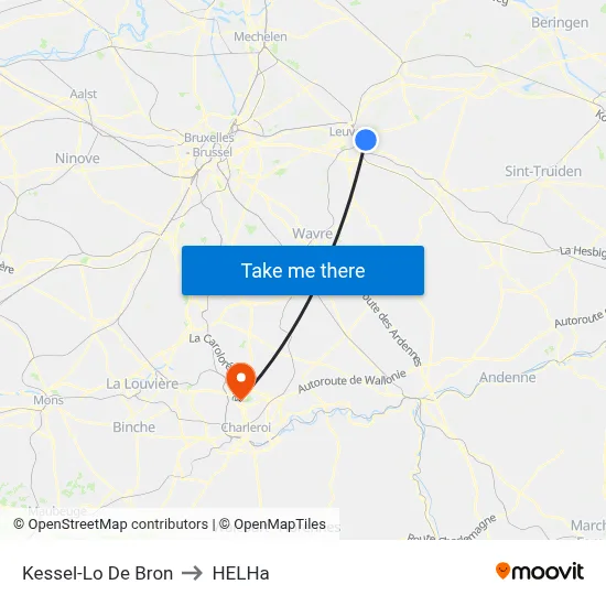 Kessel-Lo De Bron to HELHa map