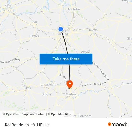 Roi Baudouin to HELHa map