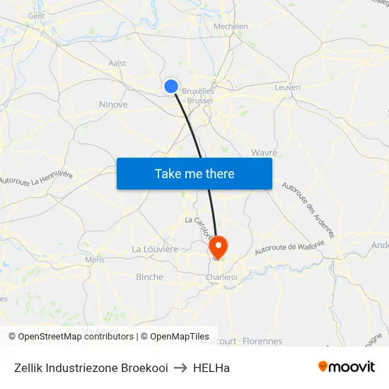 Zellik Industrial Zone Broekooi to HELHa map
