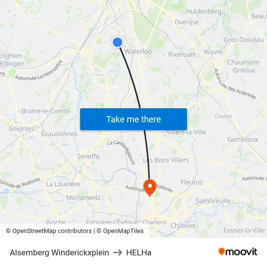 Alsemberg Winderickxplein to HELHa map