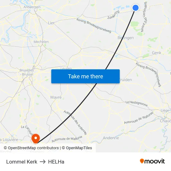 Lommel Kerk to HELHa map