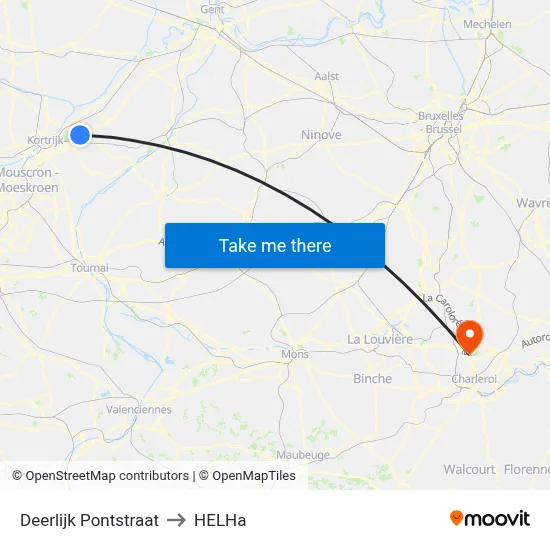Deerlijk Pontstraat to HELHa map