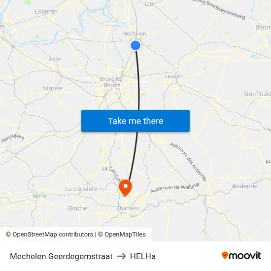 Mechelen Geerdegemstraat to HELHa map