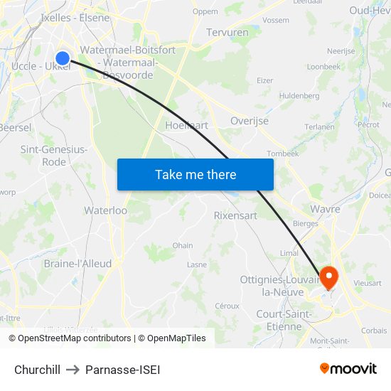 Churchill to Parnasse-ISEI map