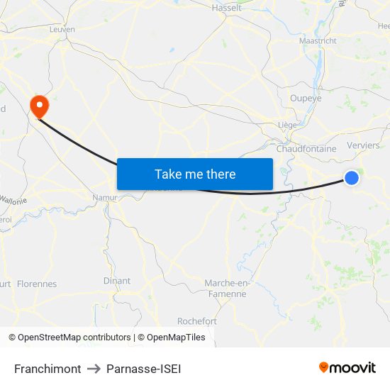 Franchimont to Parnasse-ISEI map