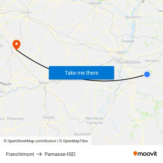Franchimont to Parnasse-ISEI map