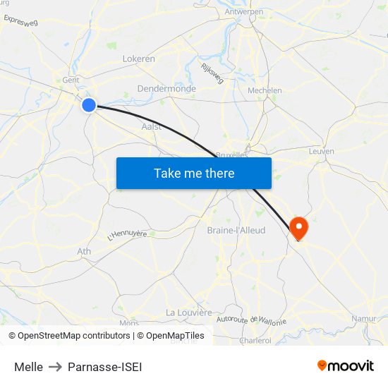 Melle to Parnasse-ISEI map