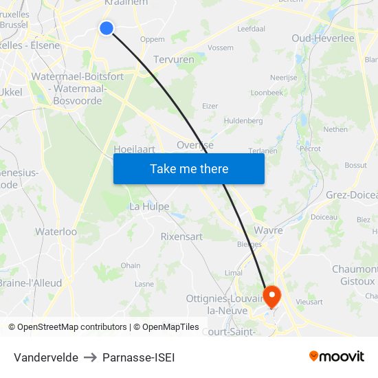 Vandervelde to Parnasse-ISEI map