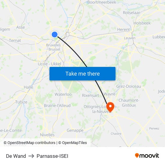 De Wand to Parnasse-ISEI map
