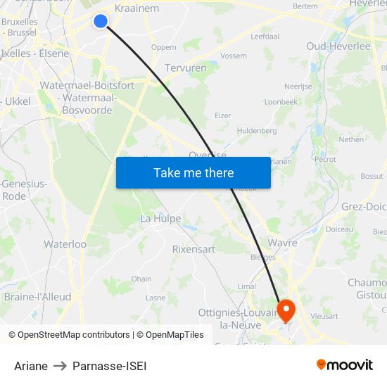 Ariane to Parnasse-ISEI map