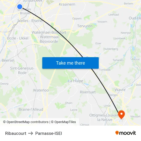 Ribaucourt to Parnasse-ISEI map