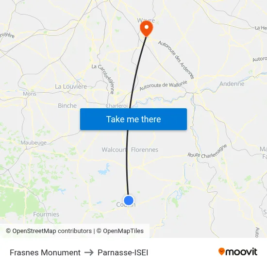 Frasnes Monument to Parnasse-ISEI map