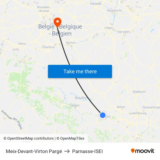Meix-Devant-Virton Pargé to Parnasse-ISEI map