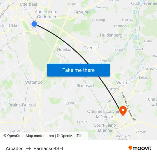 Arcades to Parnasse-ISEI map