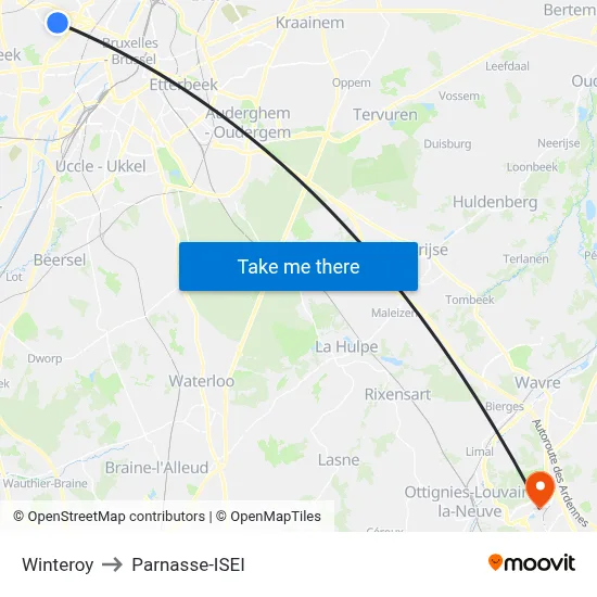 Winteroy to Parnasse-ISEI map