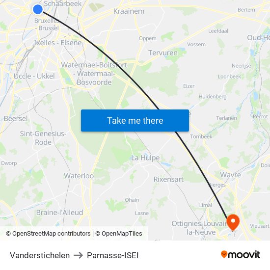 Vanderstichelen to Parnasse-ISEI map