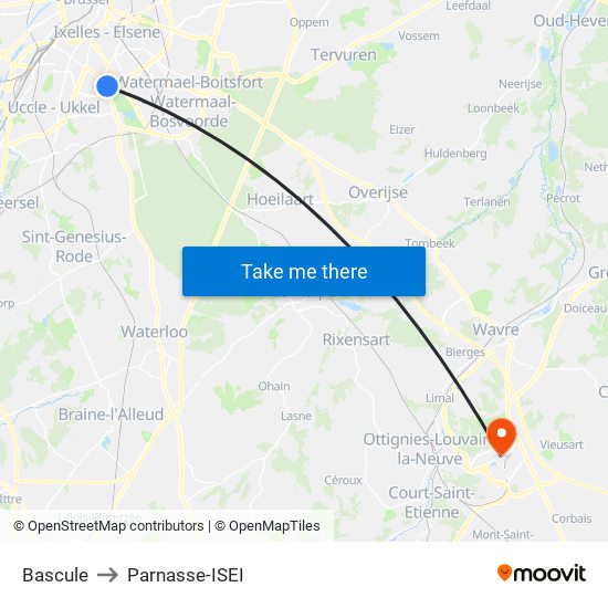 Bascule to Parnasse-ISEI map