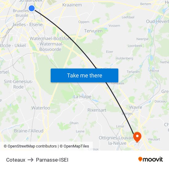 Coteaux to Parnasse-ISEI map