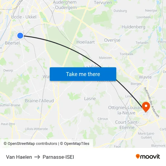 Van Haelen to Parnasse-ISEI map