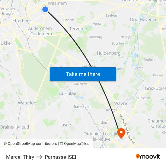 Marcel Thiry to Parnasse-ISEI map
