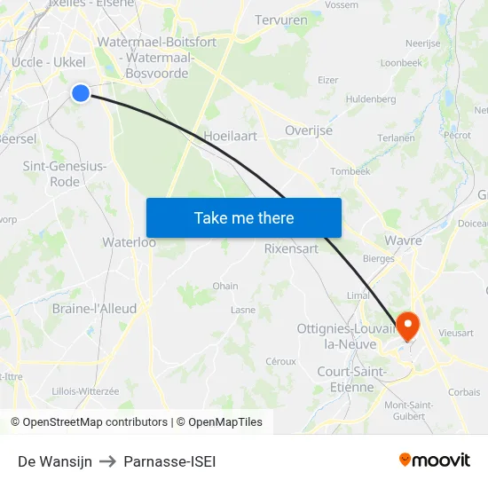 De Wansijn to Parnasse-ISEI map