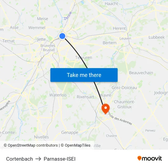 Cortenbach to Parnasse-ISEI map