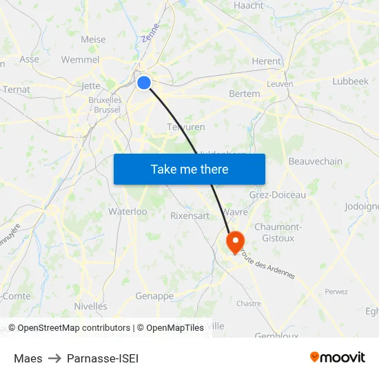 Maes to Parnasse-ISEI map