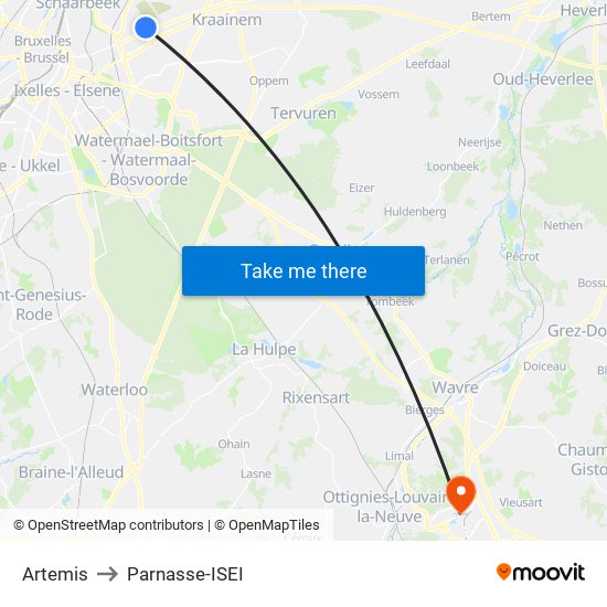 Artemis to Parnasse-ISEI map