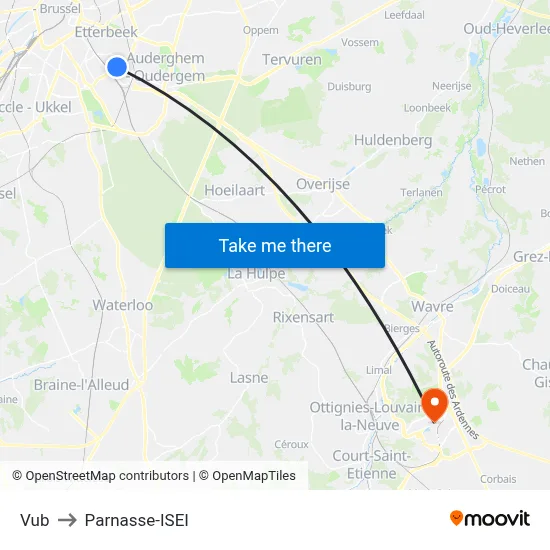 Vub to Parnasse-ISEI map