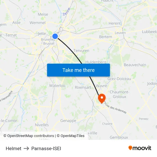 Helmet to Parnasse-ISEI map