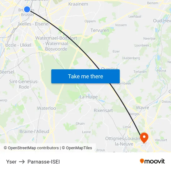 Yser to Parnasse-ISEI map