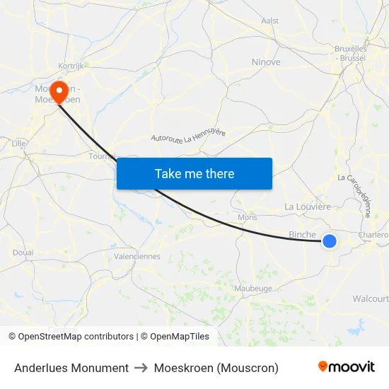Anderlues Monument to Moeskroen (Mouscron) map