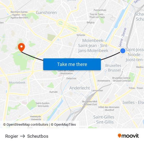 Rogier to Scheutbos map