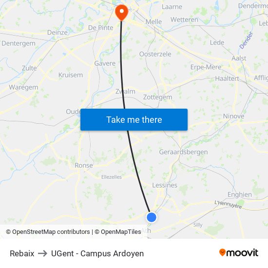 Rebaix to UGent - Campus Ardoyen map