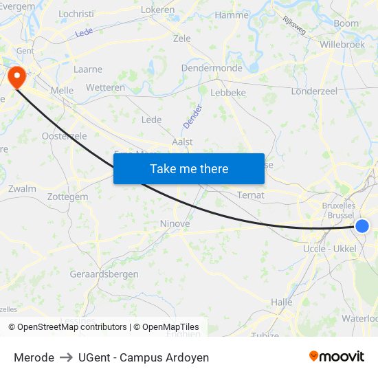 Merode to UGent - Campus Ardoyen map