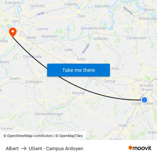 Albert to UGent - Campus Ardoyen map