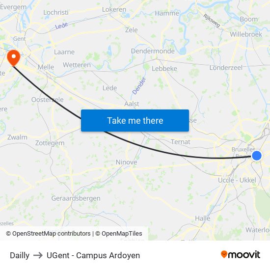 Dailly to UGent - Campus Ardoyen map