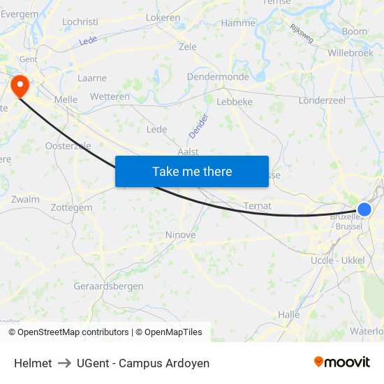 Helmet to UGent - Campus Ardoyen map